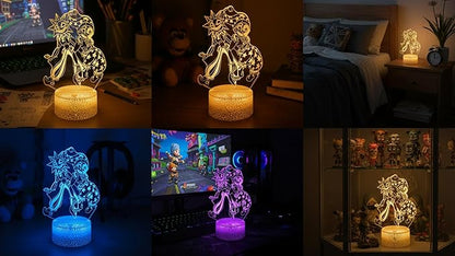 3D Illusion Night Light LED Lamp with Remote Control 16 Color Changing Visual Bedroom Decoration (Smiles 2)