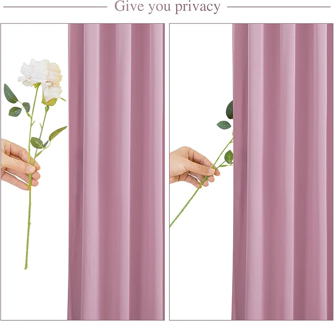 Dusty Pink Backdrop Curtain for Parties Wedding Wrinkle Free Pink Photo Curtains Backdrop Drapes Fabric Decoration for Birthday Party Baby Shower 5ft x 7ft,2 Panels