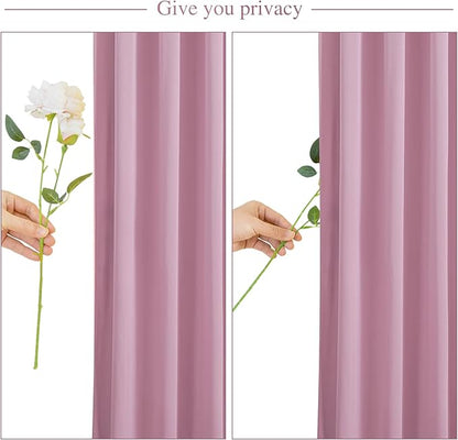 Dusty Pink Backdrop Curtain for Parties Wedding Wrinkle Free Pink Photo Curtains Backdrop Drapes Fabric Decoration for Birthday Party Baby Shower 5ft x 7ft,2 Panels