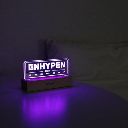 En.hypen Night Light, Kpop Merchandise, Korean Idol Lamp for Engene, 7RGB Color, Dimmer, 8.3 x 4.2 x 1.7
