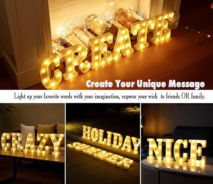 Small Led Marquee Letters, Light Up Letters, 8.58 Inch Led Letter Lights, Battery Powered Lighted Sign for Table, Party, Birthday, Christmas Decor (Letter W)