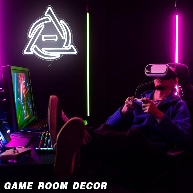 Therian Neon Sign White Theta Symbol LED Light for Therian Room Decor Therian Gear & Accessories,Otherkin Furry Wall Art Therian Gifts for Fans(12.8 * 12.6inch)
