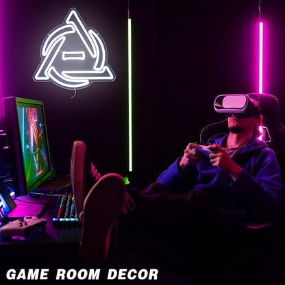 Therian Neon Sign White Theta Symbol LED Light for Therian Room Decor Therian Gear & Accessories,Otherkin Furry Wall Art Therian Gifts for Fans(12.8 * 12.6inch)
