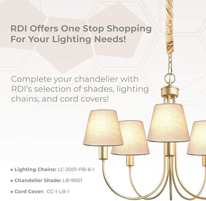 Royal Designs, Inc. CS-112BLK/GL Pleated Empire Chandelier Shade, 3 x 6 x 4.25, Black with Gold