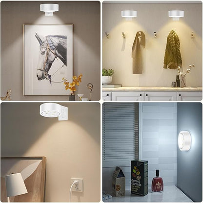 Picture Lights for Wall, 3 Lighting Modes Magnetic Art Display Light,Battery Operated Led Painting Light with Remote Control Dimmable & Timer,6Pack White
