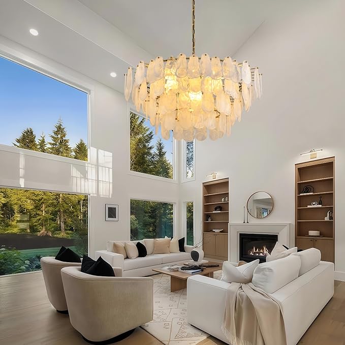 Modern Large Crystal Glass Chandelier, 39.76" Gold Luxury Hanging Pendant Light Fixture,16-Light Round Cloud Ceiling Chandeliers Lighting for Dining Room Living Room Bedroom Foyer Stairway, E12