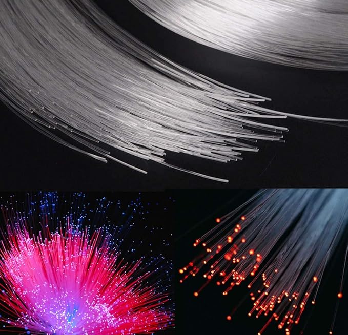 AZIMOM PMMA Plastic 50pcs*0.04in*6.5ft Fiber Optic Cable Strands End Glow Roll Bunch Fiber String for Star Sky Roof Ceiling Decoration All Kind LED Light Engine Driver