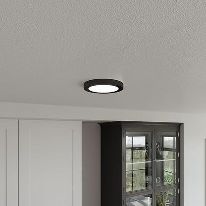 Design House Paxton 7 Inch Flush Mount Ceiling Light Dimmable LED Ceiling Light - 3 Color Temperatures (3000K/4000K/5000K) for Bedroom, Bathroom, Hallway, Matte Black