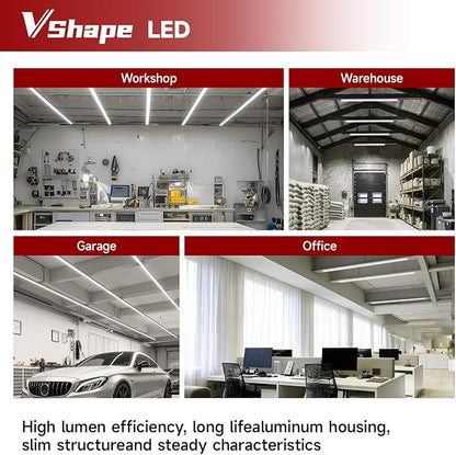 12 Pack 4FT T5 LED Shop Light, 20W, 5000K 2200LM, Linkable Utility Fixture for Under Cabinet, Kitchen, Garage, Basement, Workshop Lighting, Easy Installation, Plug & Play