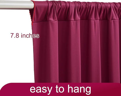 20ft x 10ft Burgundy Backdrop Curtain for Parties Wedding Maroon Wrinkle Free Backdrop Drapes Panels for Birthday Party Bridal Shower Photo Photography Polyester Fabric Background Decoration
