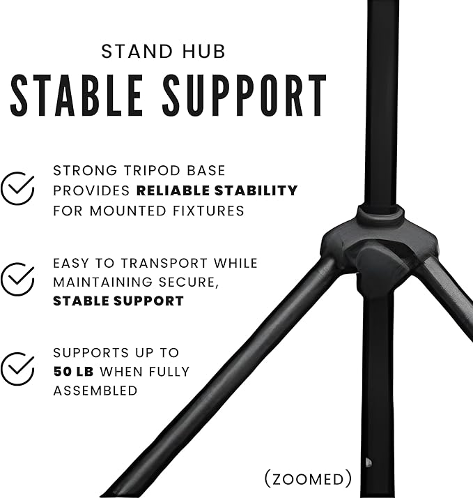 CHAUVET DJ CH06 Lightweight Lighting Stand w/T-Bar (50lb Capacity)