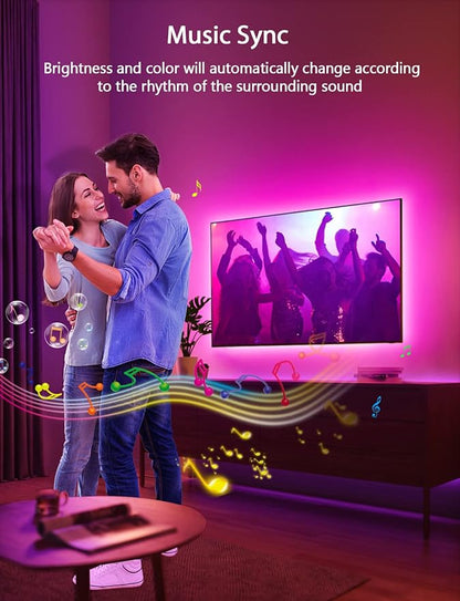 MATICOD LED Lights for TV Led Backlight, 9.84ft RGB Led Strip Lights USB TV Lights Behind 32-43in, APP Remote Control Music Sync TV Led Light for Bedroom Gaming Home Décor