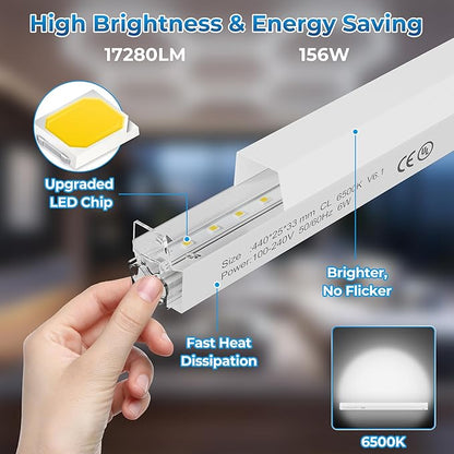 Hexagon Garage Lights, 6500K Ultra Bright LED Hexagon Lights, 156W 17280LM; Honeycomb Light for Garage, Barber, Workshop, Basement,Gym Lighting (5 Grids White Hex Light)