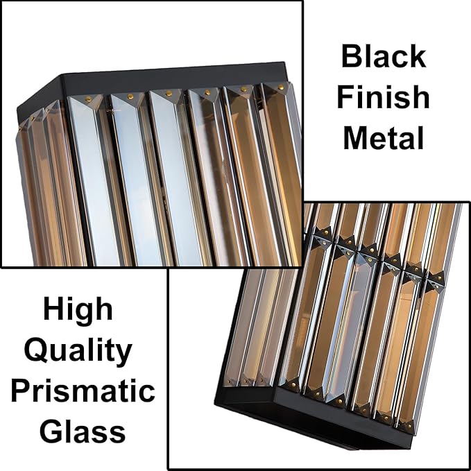 Rustic Black Wall Sconce with Glass Vintage Antique Wall Light Fixture Retro Farmhouse Mid Centry Wall Sconce for Bedroom, Living Room, Mirror, Fireplace