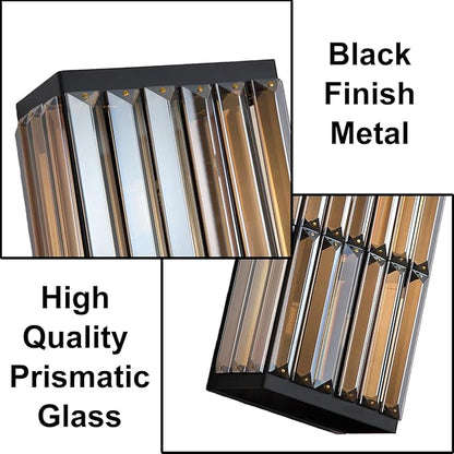 Rustic Black Wall Sconce with Glass Vintage Antique Wall Light Fixture Retro Farmhouse Mid Centry Wall Sconce for Bedroom, Living Room, Mirror, Fireplace