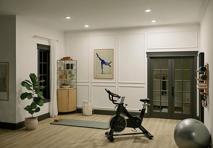 KICHLER Ara 5.32" Modern Minimal Round LED Downlight in White, for Wet Indoor Locations, Supplemental Lighting, Integrated LED, Edge-Lit Technology, 750 Lumens, Dimmable to 10%, 53005WH30