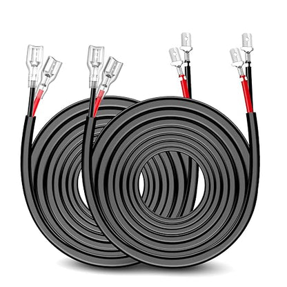 Nilight 2PCS 16 AWG 20 Feet Wiring Harness Extension Kit for LED Light bar Work Light LED Pods Off Road Lights Driving Fog Light Boat Lighting, 2 Years Warranty