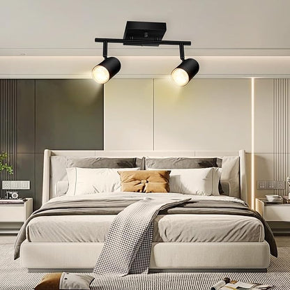 BoostArea 2-Light Track Lighting Kit, LED Track Lighting with GU10 Socket, Flexibly Rotatable Light Heads, Modern Track Lighting Fixtures Ceiling for Kitchen, Bedroom, Living Room, Bulb Not Included