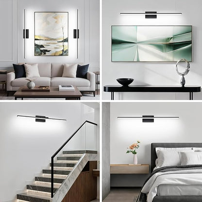 LED Bathroom Vanity Light, Modern Bathroom Light Fixture Over Mirror (Cool White 6000K), Vanity Light Bar with Angle Adjustable, 40 Inch, Black