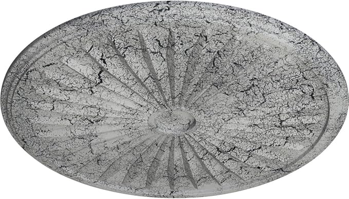Ekena Millwork Leandros Ceiling Medallion, Ultra Pure White Crackle