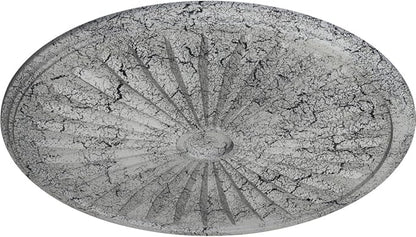 Ekena Millwork Leandros Ceiling Medallion, Ultra Pure White Crackle