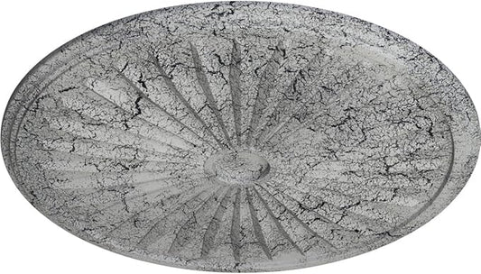 Ekena Millwork Leandros Ceiling Medallion, Ultra Pure White Crackle