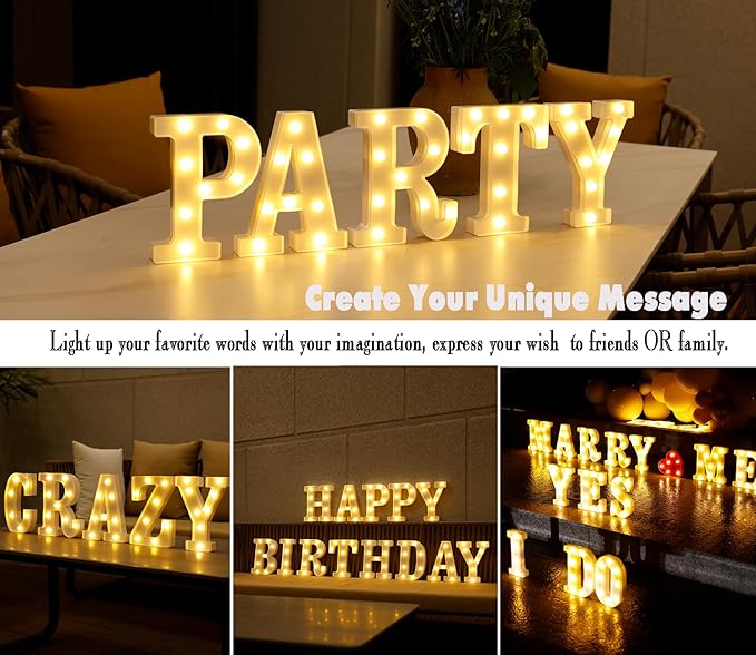 Small Led Marquee Letters, Light Up Letters, 8.58 Inch Led Letter Lights, Battery Powered Lighted Sign for Table, Party, Birthday, Christmas Decor (Letter Y)