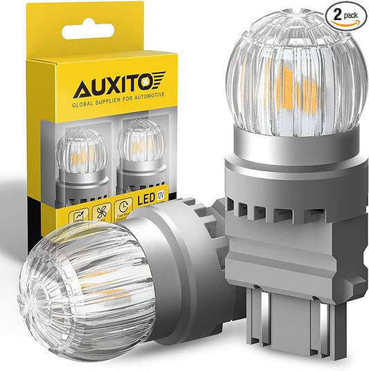 AUXITO 3157 LED Bulb Amber Yellow, Turn Signal Light 3157A 3156 3056 3057 4157 3047 4057 3457 4114 Super Bright for Rear Front Blinker Turn Signal Marker Parking Light, Pack of 2