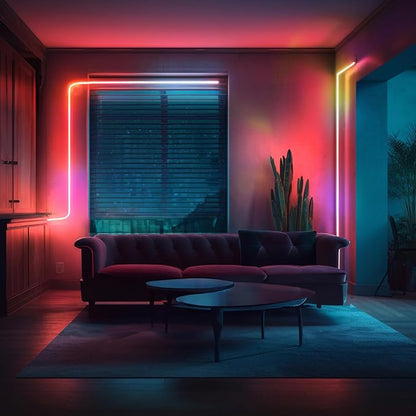 LIFX Neon Flex SuperColor LED Strip Light, 6.5ft Bendable Silicone Neon Rope with Polychrome 24-Zone RGBW Smart Lighting, Wi-Fi, Voice Control, No Hub Required, LFXNEON6.5