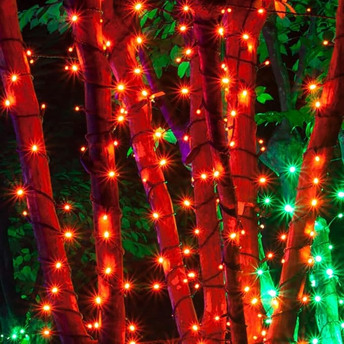 kemooie 500 LED Outdoor Fairy String Lights, 164 FT 8 Lighting Mode Plug in String Waterproof Light, for Outdoor Birthday Christmas Wedding Party Garden Balcony Decor (Orange)