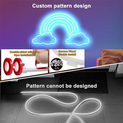 Cozylady RGB Neon LED Rope Lights, Waterproof Bluetooth APP Remote Control Music Sync Strip Lights, 24V Flexible DIY Silicone Light for Bedroom Home Indoor Outdoor Decor (12M/40Ft)