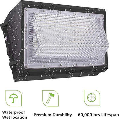 Dusk to Dawn 150W LED Wall Pack Light, 21000LM 800-1000W HPS/HID Equivalent, 5000K Daylight Commercial Outdoor Security Lighting with Photocell Sensor, ETL for Parking Garages,Warehouse,Entrance