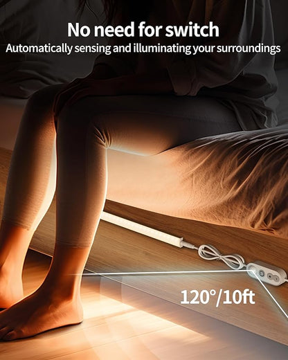 Motion Sensor Dimmable Under Cabinet Lighting, 4500K Daylight, Plug-in, Linkable LED Closet Light Bars, 12-inch 3 Pack