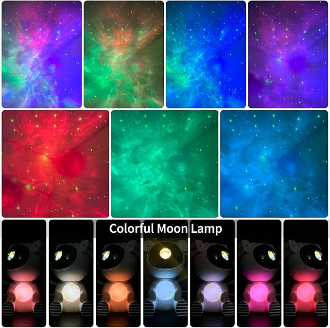 Cayclay Astronaut Galaxy Projector, Star Projector with Timer and Remote, Night Light with Moon Lamp, LED Nebula Lamp for Kids Adults, Room Decor Gift (Blue Pro)