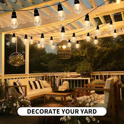 CAWWS Outdoor String Lights 75FT, Outdoor Lights for Patio with 30 Dimmable RGBW LED Bulbs, IP66 Waterproof Shatterproof, with APP Control & Remote, 24V Adapter Color Change,for Backyard Décor