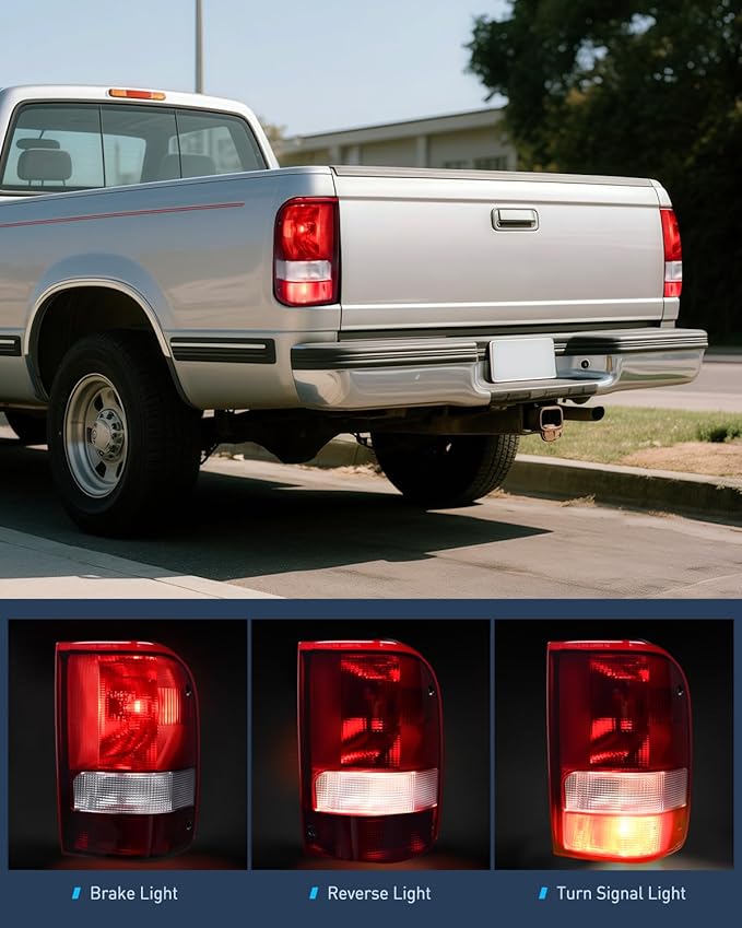 Nilight Taillight Assembly Compatible with 1993 1994 1995 1996 1997 Ford Ranger Dark Red Tail Light OE Style Rear Lamp Replacement Passenger Side