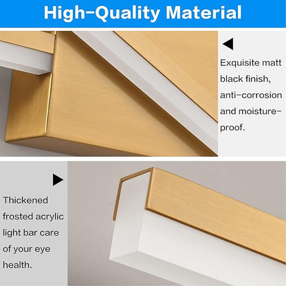 SOLFART Bathroom Lighting Fixtures Over Mirror Dimmable Bronze LED Vanity Lights for Bathroom 40 Inch Wall Lights