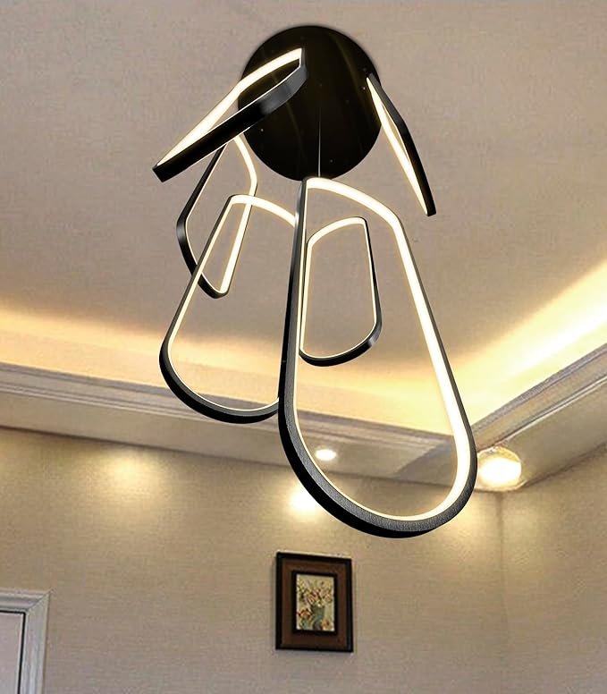 Modern LED Chandeliers for Foyer Entryway High Ceiling Long Staircase Chandeliers Dimmable Dimmable Flush Mount High Villa Foyer 2700k-6000k