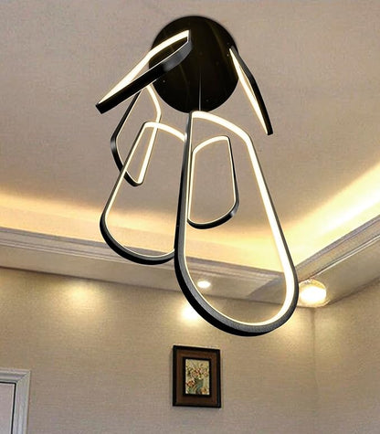 Modern LED Chandeliers for Foyer Entryway High Ceiling Long Staircase Chandeliers Dimmable Dimmable Flush Mount High Villa Foyer 2700k-6000k