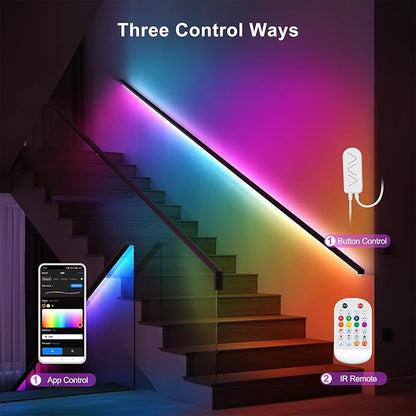 Tatazone 6.56ft Bluetooth RGB+IC COB Led Strip Light with App, Chasing COB Light Strip, Segmented Control, Music Sync, Color Changing Led Lights for Home Decor, Gaming, Cabinet, Desk