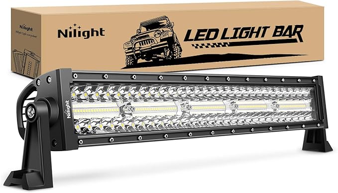 Nilight 18040C-A 22 Inch 480W Triple Row Flood Spot Combo Bar Driving Led Off Road Lights SUV Ute ATV Truck 4x4 Boat
