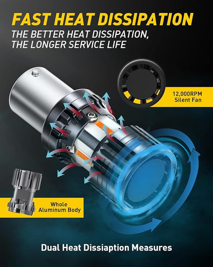 AUXITO CANBUS 7507 BAU15S LED Bulbs Amber Yellow with Built-in Resistor PY21W 12496 2641A 1156(150°) Anti Hyper Flash Error Free Front Rear Turn Signal Lights and Blinker Parking Lights, Pack of 2