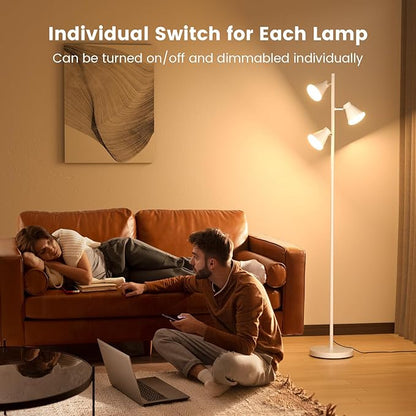 SIBRILLE 36W LED Tree Floor Lamp, Dimmable Tall Standing Lamp with Remote & Touch Control, 4 Color Temperatures Bright Floor Lamp, 3 Rotatable Light Modern Floor Lamps