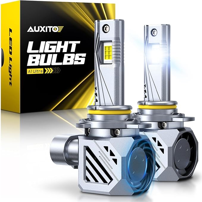 AUXITO 9012 Bulbs, 48000LM 900％ Super Output, 6500K Cool White, Long Lifespan, 1:1 Mini Size Replacement Light Bulbs, Plug-N-Play, Pack of 2