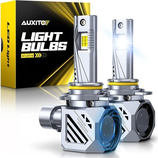 AUXITO 9012 Bulbs, 48000LM 900％ Super Output, 6500K Cool White, Long Lifespan, 1:1 Mini Size Replacement Light Bulbs, Plug-N-Play, Pack of 2