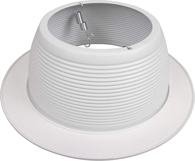 NICOR Lighting 6 inch White Recessed Baffle Trim with 1 inch Trim Ring, Fits 6 inch Housings (17511-1)