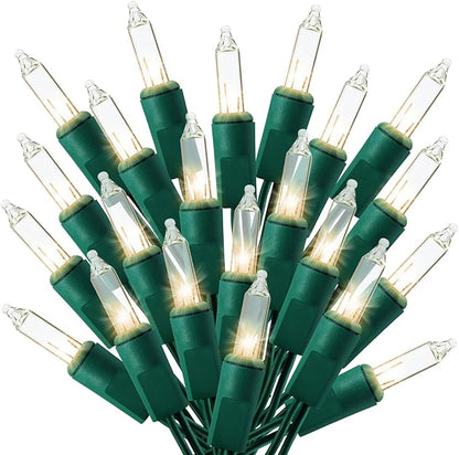 TIGOMOOV 21ft White Christmas String Lights Indoor，Warm White 100 Count String Lights Plug in, Mini Xmas Lights Outdoor Clear White Christmas Tree Lights- String White Lights for Bedroom