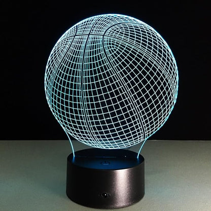 Ticent 3D Lamp Basketball Round Shape, 7 Color Changing Night Light Smart Touch Switch LED Lighting Creative Gift Toys Decorations