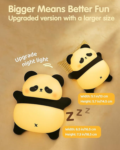 Snoring Panda Night Light for Kids, Upgraded Large Novelty Nursery Nightlight with Snoring Motion & Sound, Rechargeable Cute Night Light for Baby, Bedroom, Holiday Gifts for Girls & Boys