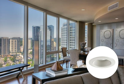 Juno 4-Inch Round Baffle Recessed Lighting Trim, Glare-Reducing Snap-in Trim for Can Lights, Fits IC1, TC1, TC1R Housings, White Finish